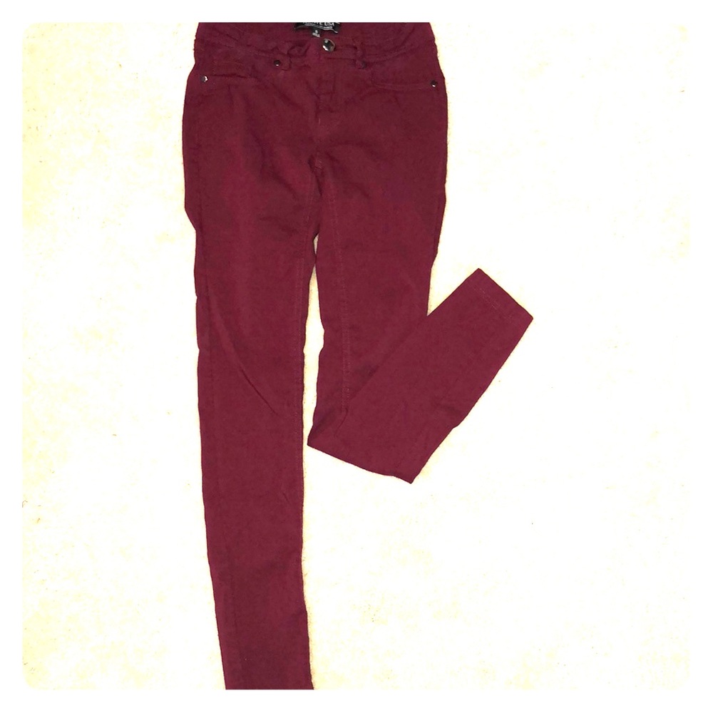 maroon jeggings